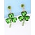 baratos Dia de São Patricio-Brincos femininos de liga metálica com design de trevo de cristal verde, perfeitos para o Dia de São Patrício e festas do dia a dia, elegantes e festivos.