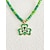 billige Tilbehør-Damekjede med kløvermotiv i legering og akryl med flere anhengsstiler, grønne perler, perfekt for St. Patricks dag og hverdagsbruk.