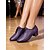 voordelige Latin dansschoenen-Professionele ballroomdansschoenen voor dames - paarse veterschoenen met geperforeerde leren hakken en een stabiele blokhak voor latin, tango en salsa. &amp;danstraining