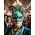 billiga Tillbehör-Kvinnors påfågelns fjädrar venetianska maskeraddräktmask - grön paljetkostymaccessoar för karnevalfester Mardi Gras cosplay och eleganta maskeradevenemang