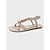 baratos Mulheres-Sandálias rasteiras femininas estilo boho chic com detalhes em contas metálicas – calçado confortável para ocasiões casuais, casamentos na praia, eventos de verão e férias.