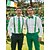 billige tilbehør-Herresæt med pailletter i polyester, seler og slips, lynlåsdesign, flere farver, perfekt til St. Patricks dag og karnevalsfester