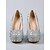 billige Brud-kvinners sølv-rhinestone-utsmykkede høyhælte pumps – glamorøse brude- eller kveldssko for bryllup og spesielle anledninger