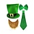 billiga Tillbehör-Herrkostym med pysslingkostym för St. Patricks dag, polyestermaterial, grön hög hatt med spänne, konstgjort skägg, fluga och slips, fester och högtidsfiranden