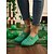 billige Damesko-Grønne slip-on strikkede damesko – åndbare og behagelige sko til både festivaler og hverdagsstil.