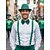 billige Tilbehør-Herrekostymetilbehørssett til St. Patricks dag, sett med grønn rutete hatt, sløyfe og bukseseler, polyestermateriale med flere mønstre, irsk festivalparade og festantrekk for menn