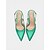 billige Slingback pumps-Damegrønne satin slingback-hæle, spidse tå-pumps til fest til St. Patricks Day