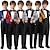 economico Abiti e Outfit per Portatori di Fedi-Completo da fedi nuziali per bambini, 3 pezzi, blazer &amp; pantaloni  &amp;cravatta ragazzo abito formale casual esterno festa moda fresco basic tinta unita blu argento nero poliestere