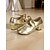 economico Scarpe per balli latini-scarpe da ballo professionali dorate da donna - tacchi glitterati con fiocco, calzature da palcoscenico in stile retrò per spettacoli di fine anno &amp;eventi da sala da ballo