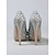 billige Brud-kvinners sølv-rhinestone-utsmykkede høyhælte pumps – glamorøse brude- eller kveldssko for bryllup og spesielle anledninger