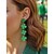 billige tilbehør-Akryl shamrock-øreringe til kvinder med shamrock-motiv til St. Patricks Day, let glitterdesign, flere kløver- og irsk-tema-stilarter tilgængelige, perfekte til parader, fester, begivenheder og højtidsfejringer.