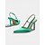 billige Slingback pumps-Damegrønne satin slingback-hæle, spidse tå-pumps til fest til St. Patricks Day