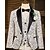preiswerte Ringträger Anzüge &amp; Outfits-Ring-Träger Anzug Jungen Kinder Anzug Blazer &amp; Weste &amp; Hosen &amp; Hemd &amp; Krawatte Lässig Outdoor Party Mode Cool Basic Einfarbig Pailletten Tasche Knöpfe Weiß Polyester
