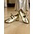 economico Scarpe per balli latini-scarpe da ballo professionali dorate da donna - tacchi glitterati con fiocco, calzature da palcoscenico in stile retrò per spettacoli di fine anno &amp;eventi da sala da ballo