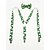 billige St. Patricks Day-Grønne shamrock-seleholdere og sløyfesett for menn, polyestermateriale, perfekt for St. Patricks dag, karneval og hverdagsbruk