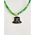 billige Tilbehør-Damekjede med kløvermotiv i legering og akryl med flere anhengsstiler, grønne perler, perfekt for St. Patricks dag og hverdagsbruk.