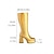 economico Scarpe da donna-Stivali alti in oro metallico retro degli anni '80 per donne con tacco a blocco - Perfetti per le sfilate di Carnevale e le celebrazioni festive