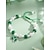 preiswerte Zubehör-Damen-Set aus Armband und Ohrringen mit Kleeblattmotiv aus einer Legierung und Acryl, grüne und weiße Perlen, perfekt für den St. Patrick's Day und den Alltag.