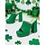 billige St. Patricks Day-grønne platåsko med hæler til dame, satengsko med åpen tå til fest til St. Patricks dag