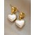 economico Matrimonio ACC-orecchini da donna in lega a forma di cuore con dettagli in oro, perfetti per San Valentino e matrimoni
