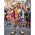 preiswerte Zubehör-Herren Polyester Spaßvogel Mardi Gras Hut und Clownnose-Set – perfekt für Karneval und Maskenpartys