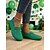 billige Damesko-Grønne slip-on strikkede damesko – åndbare og behagelige sko til både festivaler og hverdagsstil.