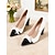 billige Pumps med blokhæl-Damesko med tofarvet grøn og hvid blokhæl – spids snude med sløjfedetaljer, vintage chic-stil fra 1950'erne til arbejde, fester og hverdagstøj