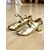 economico Scarpe per balli latini-scarpe da ballo professionali dorate da donna - tacchi glitterati con fiocco, calzature da palcoscenico in stile retrò per spettacoli di fine anno &amp;eventi da sala da ballo