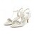 economico sposa-Romantiche scarpe da sposa con tacco bianco per matrimoni in giardino e all'aperto, scarpe da sposa con punta aperta e cinturino alla caviglia, fiori di cristallo