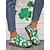 billige Damesko-Dame Afslappet Daglig St. Patrick's dag Perlearbejde Flade hæle Rund Tå Klassisk Afslappet Komfort Klæde Slippers Grøn
