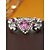 abordables Día de San Valentín-Anillo de piedra preciosa rosa en forma de corazón para mujer: material de aleación, piedras rosas y transparentes, diseño elegante, perfecto para bodas y el día de San Valentín.