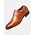cheap Oxford Shoes-Luxury Men's Polished Tan Faux Leather Oxfords with Embossed Floral Pattern - Perfect for Formal Occasions and Business Meetings