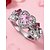 abordables Día de San Valentín-Anillo de piedra preciosa rosa en forma de corazón para mujer: material de aleación, piedras rosas y transparentes, diseño elegante, perfecto para bodas y el día de San Valentín.