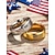 abordables Accessoires-Bague en acier inoxydable pour hommes du 250e anniversaire des États-Unis avec motif du drapeau américain bande patriote en or et en argent style minimaliste classique bijoux de mode pour hommes pour