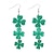 billige tilbehør-Dame St. Patricks Day øreringe i legering, flermønstrede shamrock- og leprechaun-designs, sjove festlige smykker i irsk stil til julefester, parader og festtøj