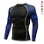 billige Løbe T-shirts og tanktops-Herre Kompressions Trøje Atletisk skjorte Gymnastiktrøje Fitness skjorte Forår Efterår Langærmet Afslappet atletiktøj Spandex Hurtigtørrende Høj Stretch Åndbart Gym Træning Løb Vandring Løbe 1# 2# 3#