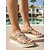 billige Espadrillosandaler-Sølvfarvede glimmer-platformsandaler med remme og espadrillekant til dame – elegant resortferiestil, komfortable åben tå i kilehælen til afslapning ved poolen og sommerrejser