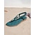 ieftine Femei-Sandale boeme pentru femei, culoare turcoaz - sandale plate elegante, cu barete împletite și accente de bijuterii, pantofi de plajă confortabili de vară pentru vacanțe tropicale &amp;escapade pe insulă