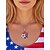 economico Accessori-Set di gioielli patriottici femminili a forma di stella dell'anniversario dei 250 anni degli Stati Uniti collana e orecchini in lega con design di cristalli rossi bianchi e blu parate e celebrazioni