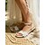 abordables novia-Sandalias de novia de encaje blanco para mujer con apliques florales: ideales para bodas bohemias