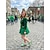 billige Damesko-Dame Afslappet Daglig St. Patrick's dag Perlearbejde Flade hæle Rund Tå Klassisk Afslappet Komfort Klæde Slippers Grøn