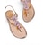 abordables Sandales Plates-Sandales plates à bride en T ornées de strass et de fleurs en or rose pour femmes – chaussures ornées de cristaux, idéales pour les mariages, les lunes de miel et les soirées de gala. &amp;femmes glamour