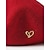 abordables Saint Valentin-Béret en forme de cœur pour femme, en imitation laine, disponible en plusieurs couleurs, idéal pour la Saint-Valentin et au quotidien.