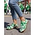 billige Damesko-Dame Afslappet Daglig St. Patrick's dag Perlearbejde Flade hæle Rund Tå Klassisk Afslappet Komfort Klæde Slippers Grøn