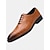 cheap Oxford Shoes-Men's Cognac Crocodile Pattern Leather Lace-Up Oxfords - Sophisticated Footwear for Business Professionals