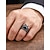 preiswerte Hochzeit ACC-Schwarzes Herrenring-Set aus einer Legierung im Vintage-Gothic-Stil mit quadratisch geschliffenem Edelstein, in verschiedenen Farben erhältlich – ideal für Eheringe, Verlobungsringe, Partys und den Alltag.