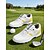 preiswerte Damen Golfschuhe-Klassische weiße/gelbe Damen-Golfschuhe mit Schnürung – rutschfeste, stoßdämpfende Sportschuhe für Golferinnen, Training auf dem Platz, Wochenendspiele, Country-Club-Style und Spaziergänge im Freien.