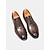 cheap Oxford Shoes-Men's Classic Brown Faux Leather Lace-Up Dress Shoes – Stylish Formal Footwear for Business and Special Occasions