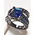 preiswerte Hochzeit ACC-Schwarzes Herrenring-Set aus einer Legierung im Vintage-Gothic-Stil mit quadratisch geschliffenem Edelstein, in verschiedenen Farben erhältlich – ideal für Eheringe, Verlobungsringe, Partys und den Alltag.