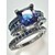preiswerte Hochzeit ACC-Schwarzes Herrenring-Set aus einer Legierung im Vintage-Gothic-Stil mit quadratisch geschliffenem Edelstein, in verschiedenen Farben erhältlich – ideal für Eheringe, Verlobungsringe, Partys und den Alltag.